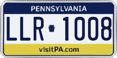 PA license plate LLR1008