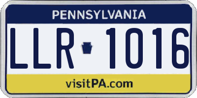 PA license plate LLR1016
