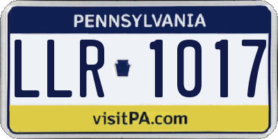 PA license plate LLR1017