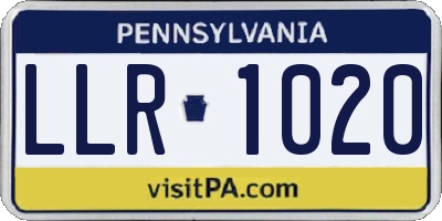 PA license plate LLR1020