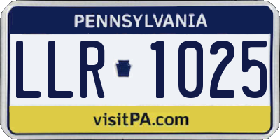 PA license plate LLR1025