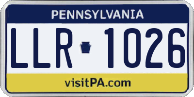 PA license plate LLR1026