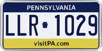 PA license plate LLR1029