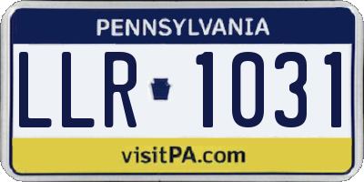 PA license plate LLR1031