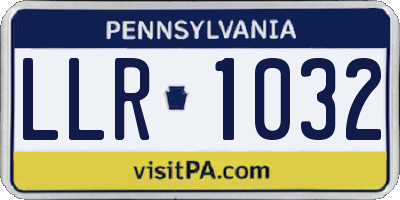 PA license plate LLR1032