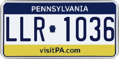PA license plate LLR1036