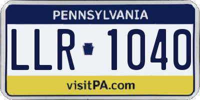 PA license plate LLR1040