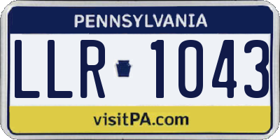 PA license plate LLR1043