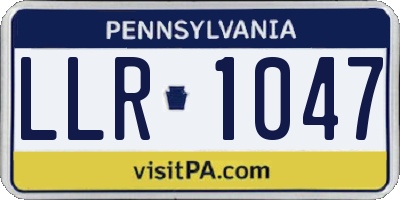 PA license plate LLR1047