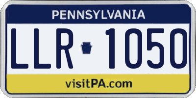PA license plate LLR1050