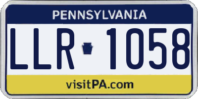 PA license plate LLR1058