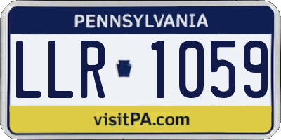 PA license plate LLR1059