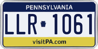 PA license plate LLR1061