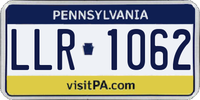 PA license plate LLR1062