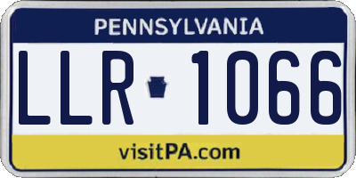 PA license plate LLR1066