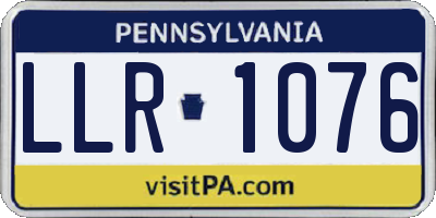 PA license plate LLR1076