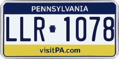PA license plate LLR1078