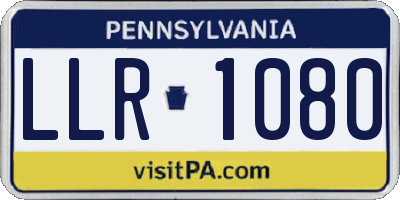 PA license plate LLR1080