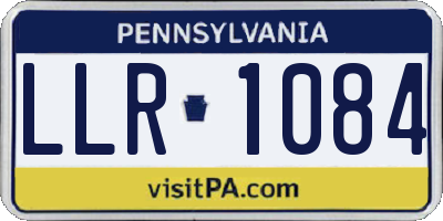PA license plate LLR1084