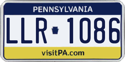 PA license plate LLR1086