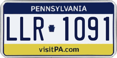 PA license plate LLR1091
