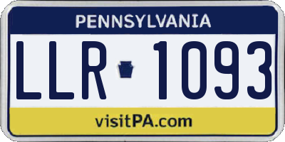 PA license plate LLR1093