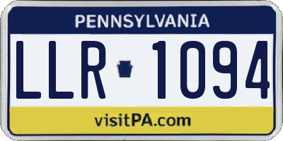 PA license plate LLR1094