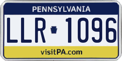 PA license plate LLR1096