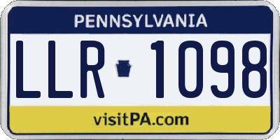PA license plate LLR1098