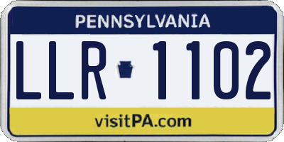 PA license plate LLR1102