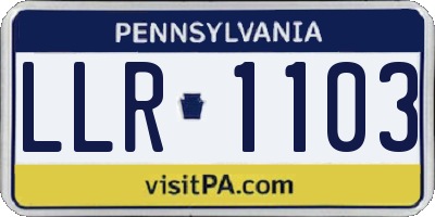 PA license plate LLR1103