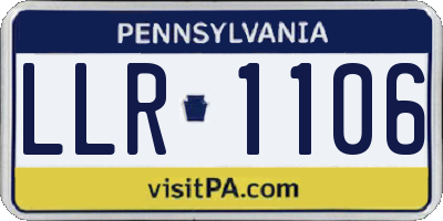 PA license plate LLR1106