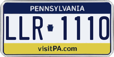 PA license plate LLR1110