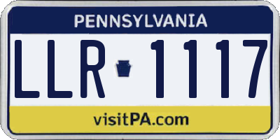 PA license plate LLR1117