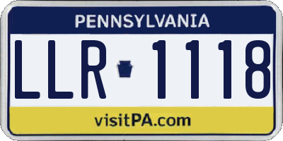 PA license plate LLR1118