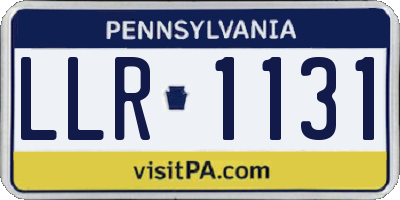 PA license plate LLR1131