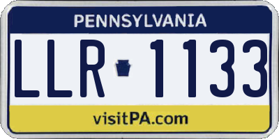 PA license plate LLR1133