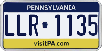 PA license plate LLR1135