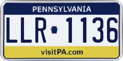 PA license plate LLR1136