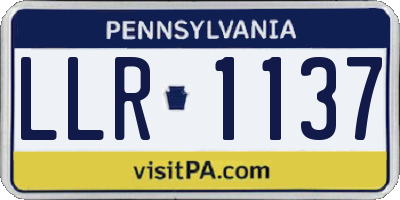 PA license plate LLR1137