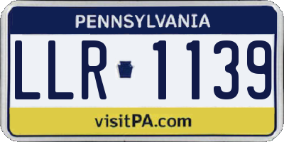 PA license plate LLR1139