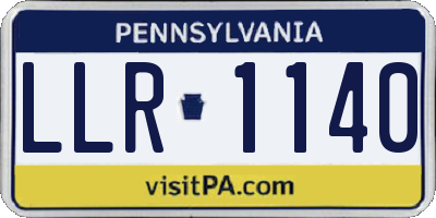 PA license plate LLR1140