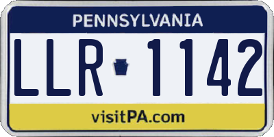 PA license plate LLR1142