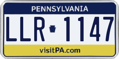 PA license plate LLR1147