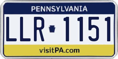PA license plate LLR1151