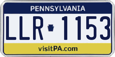 PA license plate LLR1153