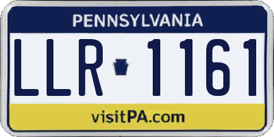 PA license plate LLR1161