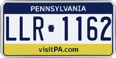PA license plate LLR1162