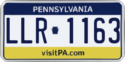 PA license plate LLR1163