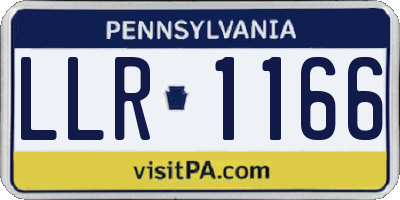 PA license plate LLR1166